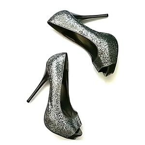 D💖 Pewter Sequin Heels/Silver, Sexy, Clubwear